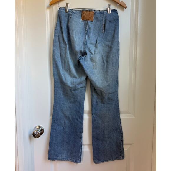Vintage Hot‎ And The Gang Size 5 Blue Denim Made in USA Flare Jeans Button Fly - Picture 3 of 7